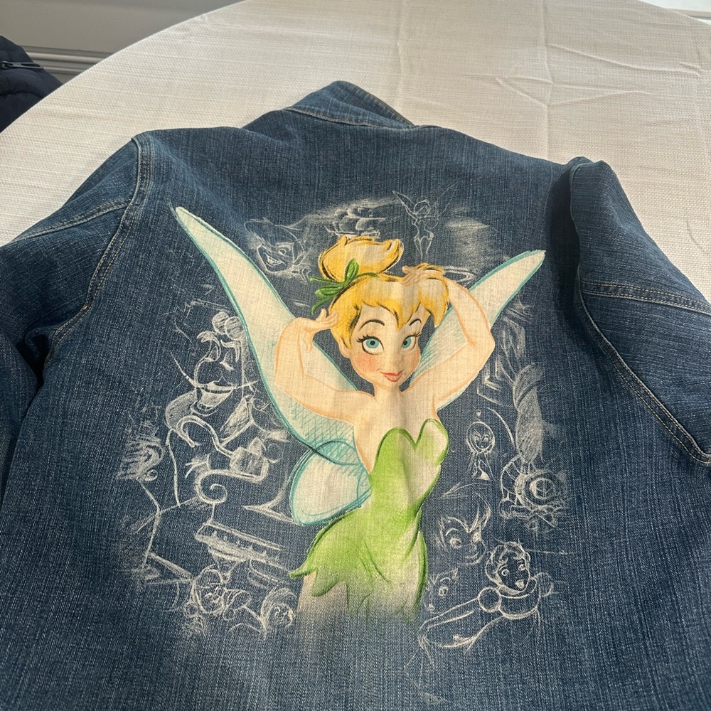 Disney Denim Button-Up Jacket tinkerbell